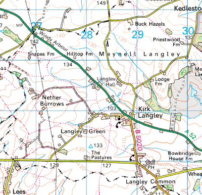Kirk Langley map
