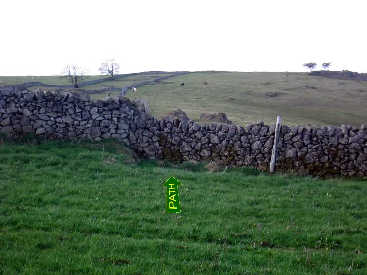 Photograph: Path obstructed by stone wall