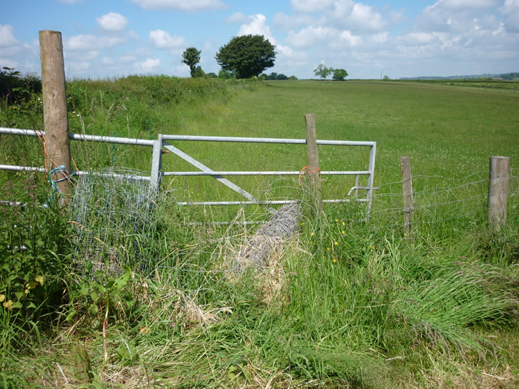Photograph: 2009: Path obstructed by fence and hurdles