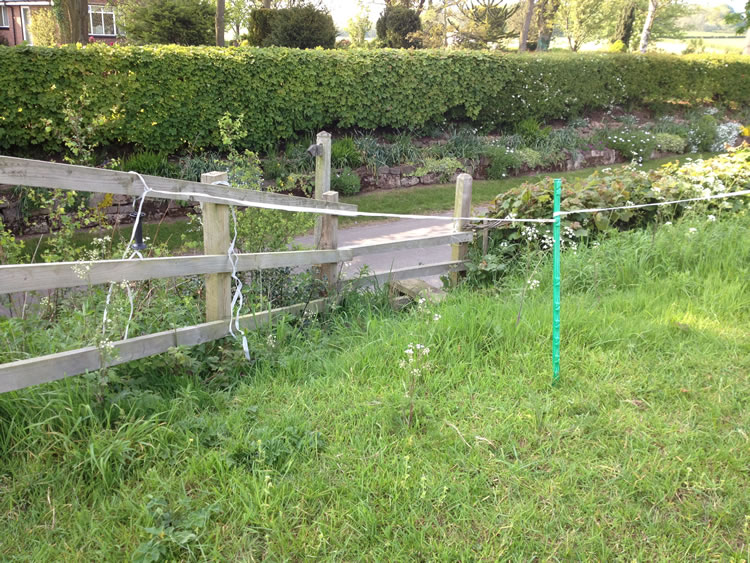 Photograph: 2012: Electric fence across path