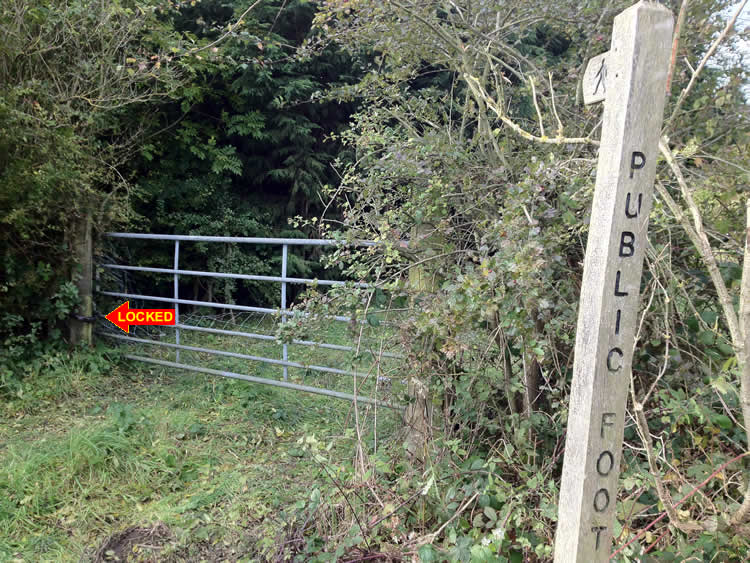 Photograph: Locked gate at E end, near Windmill Farm